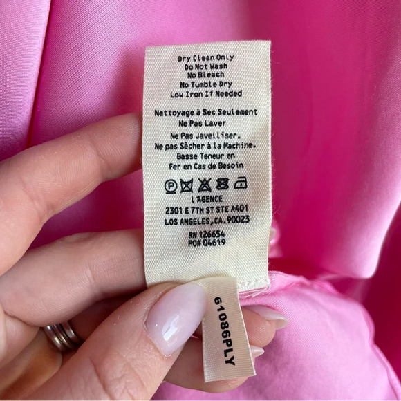 L'AGENCE Lorraine Trapeze Dress Rose Bloom NWT Small - Picture 15 of 15